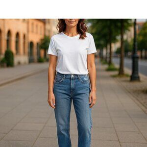 H&M Womens High-Rise Straight-Leg Split lower leg size 4